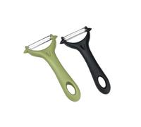 Lansonee 2 Pcs Y-Shaped Rotary Potato Peeler Set, Sharp Stainless Steel Vegetable Peelers with Ergonomic Plastic Handles, Kitchen Gadgets for Carrot, Apple, Cucumber-Greed+Black