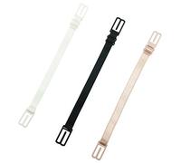 Lansonee 3 Pack Soft Bra Strap Clips, Elastic Adjustable No-Slip Bra Holders for Women, Comfortable Bra Strap Adjuster, Invisible Bra Clips (Beige, Black, White)