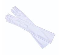 Lansonee 52CM Long Satin Evening Gloves - Opera & Prom Gloves in White