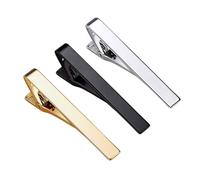 Lansonee Men's Long Tie Clip - Simple and Versatile,Essential For Weddings/Business/Daily Commuting, Three Piece Set-Multicolor
