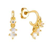 Lansora Silver Gold Plated Cubic Zirconia Dangle Star Moon Cross Triple CZ Lightning Drop Drop Drop Earrings Elegant Jewelry, Copper, Cubic Zirconia