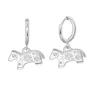 Lansora Stainless Steel Animal Pendant Huggie Hoop Earrings Horse Elephant Dragonfly Dolphin Bull Head Charm Dangle Drop Gold Steel Jewelry for Women, Stainless Steel, No Gemstone