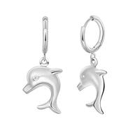 Lansora Stainless Steel Animal Pendant Huggie Hoop Earrings Horse Elephant Dragonfly Dolphin Bull Head Charm Dangle Drop Gold Steel Jewelry for Women, Stainless Steel, No Gemstone