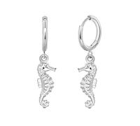 Lansora Stainless Steel Dangle Huggie Hoop Earrings with Starfish Shell Seahorse Drop Pendant Charm Gold Minimalist Coastal Summer Beach Ocean Jewelry for Women, Stainless Steel, No Gemstone