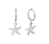 Lansora Stainless Steel Dangle Huggie Hoop Earrings with Starfish Shell Seahorse Drop Pendant Charm Gold Minimalist Coastal Summer Beach Ocean Jewelry for Women, Stainless Steel, No Gemstone