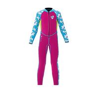 Lansru Kids Wetsuit, Full Wet suit 3mm Neoprene Long Sleeve Back Zip One Piece Swimming Suit for Girl Toddler Youth, Keep Warm Sun Protection Prevent Scratch for Swimming Diving Surfing Water Sports
