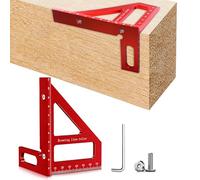 Lanstorm 3D Carpenters Square, 3D Multi Angle Measuring Ruler, 45/90 Degree Aluminum Alloy Woodworking Square Protractor, Angle Measurement Tool for Engineers Carpenters DIY Working, Red