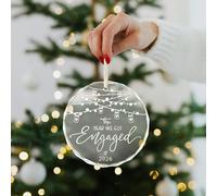 Lanstorm Engagement Gifts, Round Engagemen for Couples Wedding, Crystal Glass Keepsake, Personalised Gifts for Newly Engaged Ornament 2026, Romantic Home Decoration, Wedding Gift for Bride and Groom