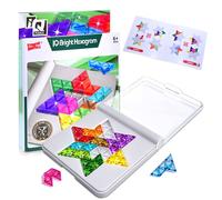 Lanstorm Tangram Puzzle Jigsaw, Colorful 3D Puzzle Game with Box, Block Brain Teaser Toy for Logic and Focus Training, Hexagon Star Shape Puzzle Toy for Boys Girls Educational Gift