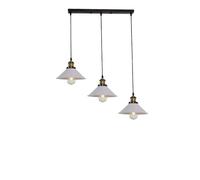LANTANB 3-Light Farmhouse Pendant Light Fixtures Matte White Pendant Lamp with Metal Shade Hardwired Ceiling Chandelier Barn Lights for Kitchen, Living Room, Bedroom, Hallway Breakfast Bar