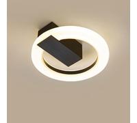 LANTANB Post-Modern Light Luxury Black Ceiling Lamp Metal and Acrylic Flat Lighting Aisle Entrance Hall Ceiling Lights are Suitable for The Porch and Balcony