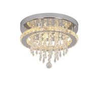 LANTANB Round Luxury Modern Ceiling Lamp with Crystal Shade Flat Lighting Minimalist Contemporary Entryway Ceiling Lights Suitable for Hallways and Corridors