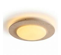 LANTANB Travertine Stone LED Ceiling Light, Flush Mount Lights Fixture, Modern Plafond Lamp with Tri-Color Light, Natural Stone Lighting for Bedroom, Living Room, Small Living Area(30cm/11.8")
