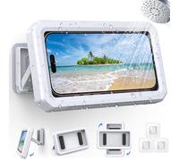 Lantazi Shower Phone Holder Waterproof【IPX6】480° Rotation Shower Case Accessories, Anti-Fog High Sensitivity waterproof phone holder for Bathroom Wall Mount for iPhone 17 16 PM, S25 Ultra, 4-7" Phone