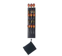 LANTE LIFE Solid Wood Wall Mounted Dart Holder/Stand/Caddy Display, Holds 12 Steel/Soft Tip Dart, Solid Wooden Rack with Accessory Storage Bag, Game Room, Man Cave, Home Bar Decor (Black)