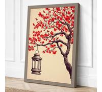 Lantern Beneath Blossoms Canvas Wall Art Print 18x12 Inch