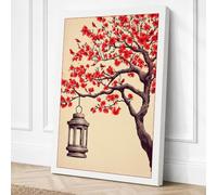 Lantern Beneath Blossoms Canvas Wall Art Print 36x24 Inch