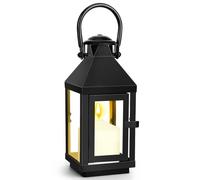 Lantern Black Metal Candle Lantern 22 cm Metal Lanterns for Outdoor, Garden Outdoor Lanterns Weatherproof Candle Lantern Retro Halloween Christmas Cemetery Candle Holder Candle Decoration (Black XS)