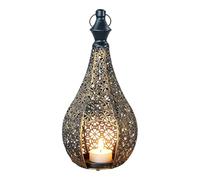 Lantern Decor - Ornate Filigree Candle Stand Accent, Bohemian Tabletop Light Frame with Artistic Shadow Casting Design, Warm Illumination Enhancement Function, Ideal for Holiday Fireplace Farmhouse Ga