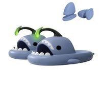Lantern Fish Shark Slippers, Angler Fish Slides, Glow in the Dark Super Soft, Comfy, For Women Men (Blue, Adult, Women, 9, Numeric Range, UK Footwear Size System, 10.5, Medium)