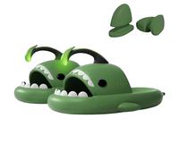 Lantern Fish Shark Slippers, Angler Fish Slides, Glow in the Dark Super Soft, Comfy, For Women Men (Dark Green, Adult, Women, 3, Numeric Range, UK Footwear Size System, 3.5, Medium)