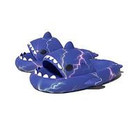 Lantern Fish Shark Slippers, Angler Fish Slides, Glow in the Dark Super Soft, Comfy, For Women Men (Lightning Blue, Adult, Women, 9, Numeric Range, UK Footwear Size System, 10.5, Medium)