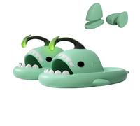 Lantern Fish Shark Slippers, Angler Fish Slides, Glow in the Dark Super Soft, Comfy, For Women Men (Matcha Green, Adult, Women, 6, Numeric Range, UK Footwear Size System, 6.5, Medium)