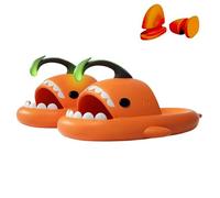 Lantern Fish Shark Slippers, Angler Fish Slides, Glow in the Dark Super Soft, Comfy, For Women Men (Orange, Adult, Women, 6, Numeric Range, UK Footwear Size System, 6.5, Medium)