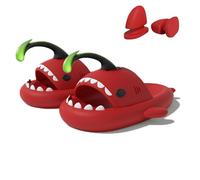 Lantern Fish Shark Slippers, Angler Fish Slides, Glow in the Dark Super Soft, Comfy, For Women Men (Red, Adult, Women, 7.5, Numeric Range, UK Footwear Size System, 8, Medium)