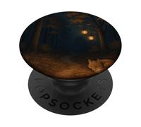 Lantern Forest Path with Sleeping Fox & Autumn Leaves PopSockets Adhesive PopGrip