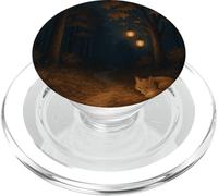 Lantern Forest Path with Sleeping Fox & Autumn Leaves PopSockets PopGrip for MagSafe