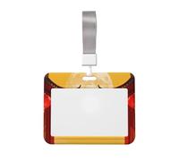 Lantern Full Moon Id Badge Holder with Lanyard-Horizontal Card Protector, Clear Abs Hard Shell for Work Office Events
