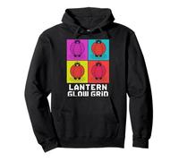 Lantern Glow Grid Pop Culture Japanese Aesthetic Pullover Hoodie