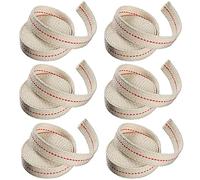 Lantern Lamp Wicks, 6 Rolls 3/4 inch Wide Flat Cotton Wick with Genuine Red Stitch Replacement Oil lamp Wicks for Paraffin Oil Kersoene Based Lanterns, Candle Burners