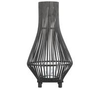 Lantern LEYTE Bamboo Wood 58 cm Black