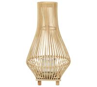 Lantern LEYTE Willow Wood 58 cm Light Brown