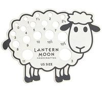 Lantern Moon Knitting Needle Gauge - Reversible US and Metric - Sliver Plated Sheep - for Pin Sizes 2-9mm/ 0-13, Silver
