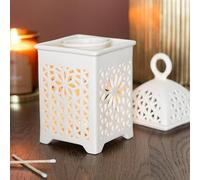 Lantern Multi-Purpose Burner | Ceramic Oil Burner for Fragrance Oils Bakhoor and Incense Cones | Elegant Home Fragrance Accessory with Removable Lid