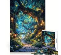 Lantern Path of The Spirit Grove Adult Jigsaw Puzzles1000 Pieces DIY Play Perfect Connection Pattern Assemble Art Display (50x75cm)