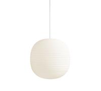 Lantern Pendant in Frosted White Opal Glass Large