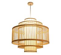 Lantern Pendant Lamp Retro Japanese Wicker Pendant Light Fixture for Living Room Bedroom Restaurant Cafe Teahouse Bar Dining Room Club,Hanging Light(50 * 50cm)