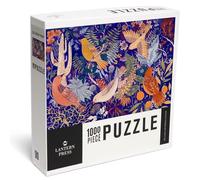 Lantern Press 1000 Piece Jigsaw Puzzle, Birds and Blooms of North America, Cobalt