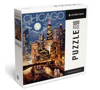 Lantern Press 1000 Piece Jigsaw Puzzle, Chicago, Illinois, Skyline at Night