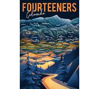 Lantern Press 1000 Piece Jigsaw Puzzle, Colorado, Fourteeners, Mountain Range and Names