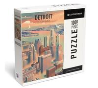 Lantern Press 1000 Piece Jigsaw Puzzle, Detroit, Michigan, Lithograph City Series