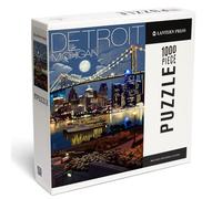 Lantern Press 1000 Piece Jigsaw Puzzle, Detroit, Michigan, Skyline at Night