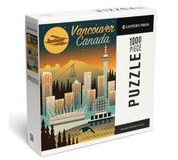 Lantern Press 1000 Piece Jigsaw Puzzle, Vancouver, Canada, Retro Skyline Chromatic Series