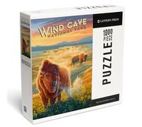 Lantern Press 1000 Piece Jigsaw Puzzle, Wind Cave National Park, South Dakota, Oil Painting