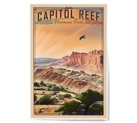 Lantern Press 12x18 Inch Art Print Wall Decor, Capitol Reef National Park, Utah, Water Pocket Fold, Lithograph