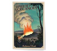 Lantern Press 12x18 Inch Art Print Wall Decor, Hawaii Volcanoes National Park, Lithograph National Park Series